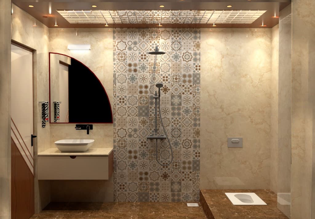 Patterned Tile Bath