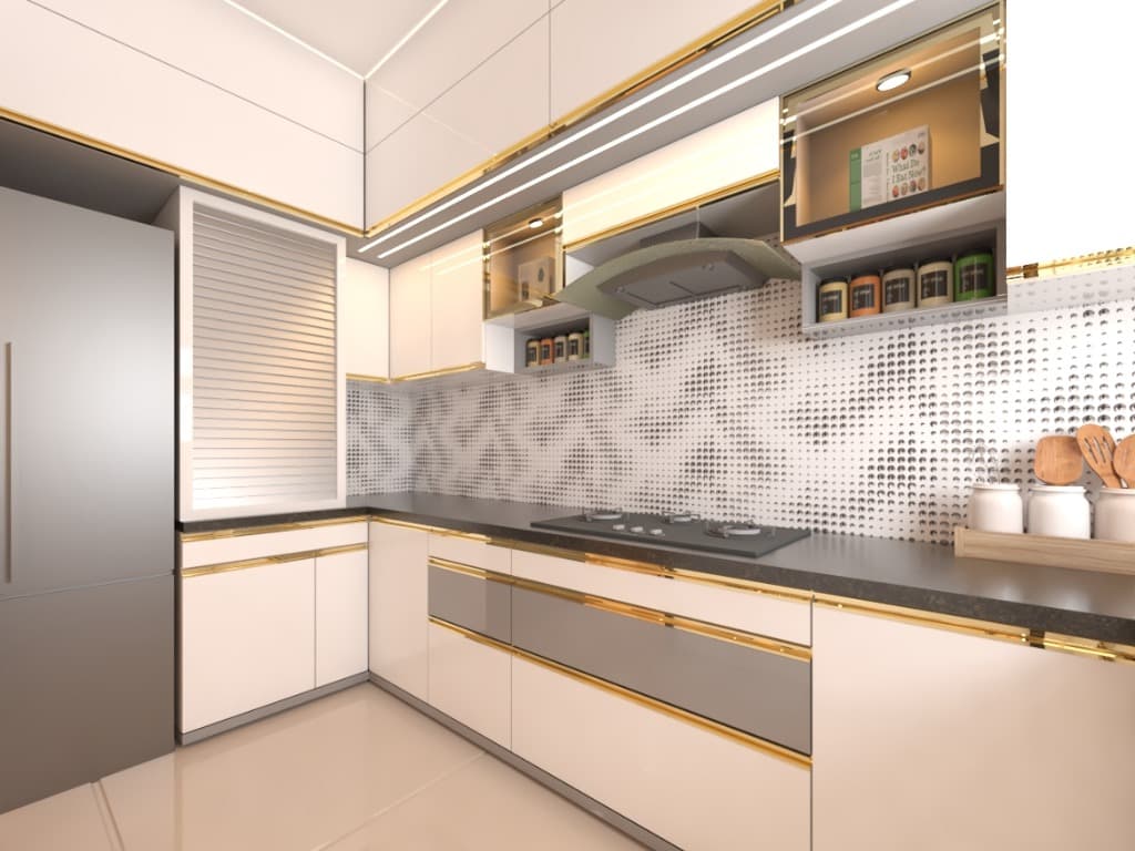White & Gold Kitchen